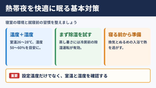 熱帯夜を乗り切るための基本対策