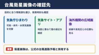台風の衛星画像を確認できる情報源
