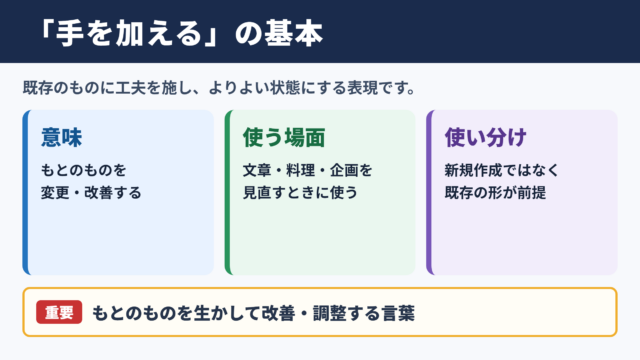 手を加えるの意味と基本的な使い方